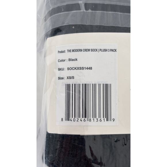 Cozy Earth The Plush Modern Crew Sock 6 Pair Black Womens Size XS/S 6-10 New - Picture 3 of 4